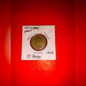 1968 Uruguay 10 Peso Coin